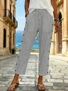 damen-kunstbaumwollleinen-sommerhose-hos-beige-3