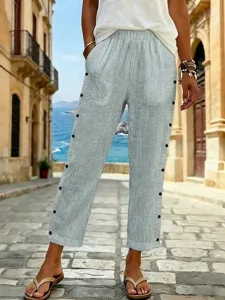 damen-kunstbaumwollleinen-sommerhose-hos-grun-4