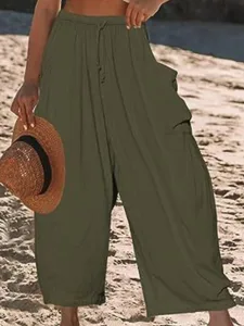 damen-kunstbaumwollleinen-stoffhosen-mod-armeegrun-20