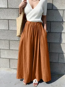 damen-kunstbaumwollleinen-stoffhosen-mod-braun-6