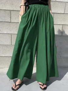 damen-kunstbaumwollleinen-stoffhosen-mod-dunkelgrun-11