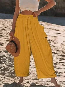 damen-kunstbaumwollleinen-stoffhosen-mod-gelb-21