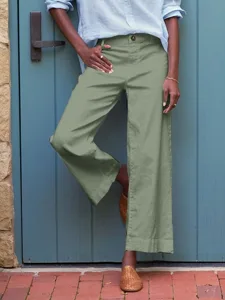 damen-kunstbaumwollleinen-stoffhosen-mod-grun-17