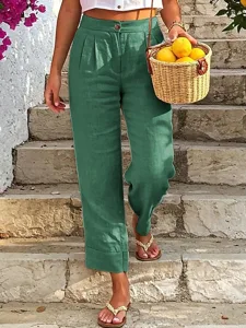 damen-kunstbaumwollleinen-stoffhosen-mod-grun-7