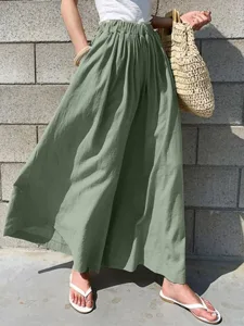 damen-kunstbaumwollleinen-stoffhosen-mod-leicht-grun-9