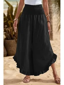 damen-kunstbaumwollleinen-stoffhosen-mod-schwarz-11