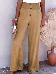 damen-kunstbaumwollleinen-stoffhosen-pal-khaki-1