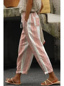 damen-kunstbaumwollleinen-stoffhosen-str-magenta-3