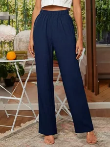 damen-kunstbaumwollleinen-stoffhosen-str-marinenblau-3