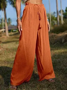 damen-kunstbaumwollleinen-stoffhosen-str-orange-7