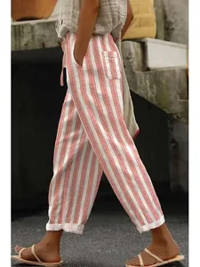 damen-kunstbaumwollleinen-stoffhosen-str-rote-nu-6