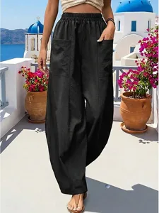damen-kunstbaumwollleinen-tapered-hose-h-schwarz-3