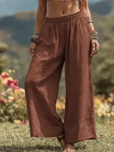 damen-kunstbaumwollleinen-weites-bein-ho-hellbraun-4