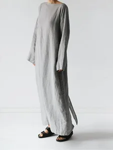 damen-langes-kleid-maxikleid-baumwoll-le-grau-1