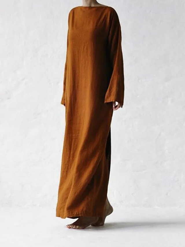 damen-langes-kleid-maxikleid-baumwoll-le-leicht-braun-4