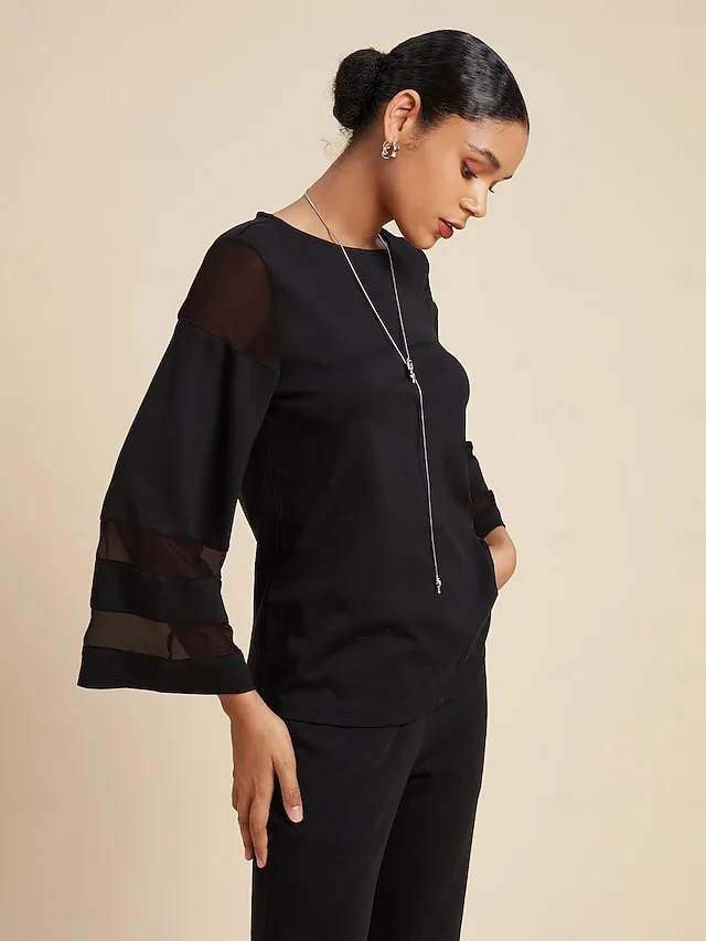 damen-lassiger-stil-chiffon-modal-einfar-default-5