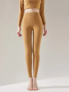 damen-leggings-mode-basic-lassig-volle-l-gelb-3