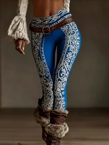 damen-leggings-urlaub-vintage-ethno-stil-blau-2