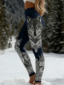 damen-leggings-urlaub-vintage-ethno-stil-marinenblau-2