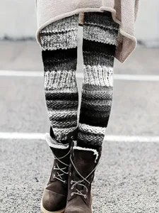 damen-leggings-urlaub-vintage-ethno-stil-schwarzgrau-1