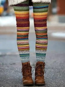 damen-leggings-urlaub-vintage-mode-volle-dunkel-braun-1