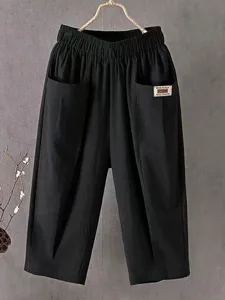 damen-leinenahnliches-falsches-baumwoll-schwarz-2