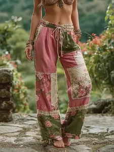 damen-leinenartige-boho-weite-beine-chin-dunkelrosa-1