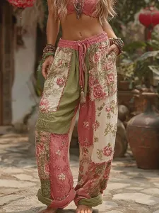 damen-leinenartige-boho-weite-beine-chin-rot-6