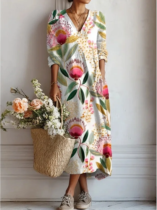 damen-maxi-kleid-leinenahnlich-atmungsak-rosa-2