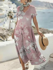 damen-maxikleid-boho-kleid-freizeitkleid-rosa-1