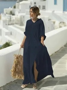 damen-maxikleid-kunstbaumwollleinen-baum-marineblau-5