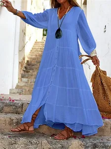 damen-maxikleid-kunstbaumwollleinen-hemd-blau-4