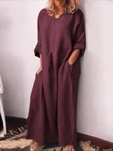 damen-maxikleid-kunstbaumwollleinen-shif-wein-6