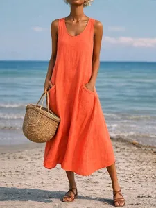 damen-maxikleid-shiftkleid-sommerkleid-l-orange-1