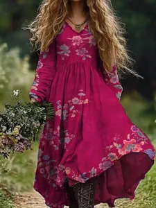 damen-maxikleid-sommerkleid-faltenkleid-dunkelpink-2