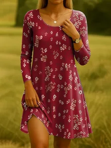 damen-midi-kleid-a-linie-kleid-t-shirt-k-rote-20