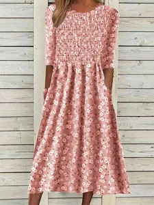 damen-midi-kleid-floral-ditsy-raffung-ta-rosa-4