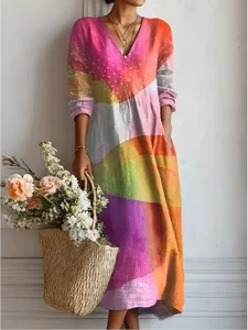 damen-midi-kleid-leinenahnliches-maxikle-rosa-2