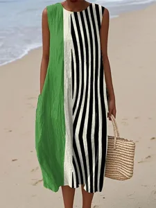 damen-midi-kleid-leinenahnliches-sommerk-grun-4