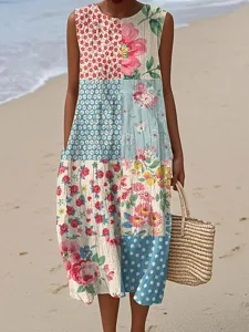 damen-midi-kleid-leinenahnliches-sommerk-rosa-3