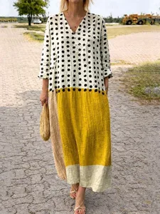 damen-midi-kleid-v-ausschnitt-langarm-ka-gelb-4