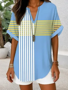 damen-midi-kleid-v-ausschnitt-lange-arme-blau-21