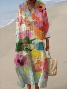 damen-midi-kleid-v-ausschnitt-lange-arme-hellrosa-5