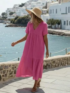 damen-midikleid-100-baumwolle-baumwoll-l-rosenrot-3