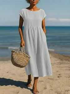 damen-midikleid-a-linie-kleid-sommerklei-grau-8