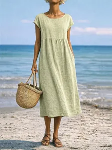 damen-midikleid-a-linie-kleid-sommerklei-grun-1