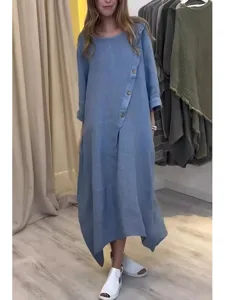 damen-midikleid-aus-baumwolle-und-leinen-blau-4