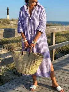 damen-midikleid-baumwoll-leinen-kleider-purpur-7