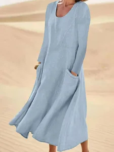 damen-midikleid-baumwoll-mischung-shiftk-himmelblau-1