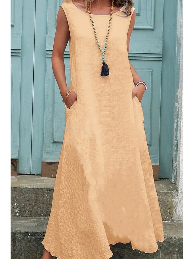 damen-midikleid-baumwoll-mischung-shiftk-khaki-5